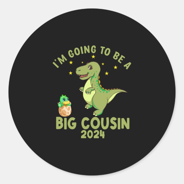 Sticker Rond Je vais être un grand cousin 2024 (Devant)