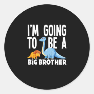 Sticker Rond Je vais être un grand frère Dinosaur Dino