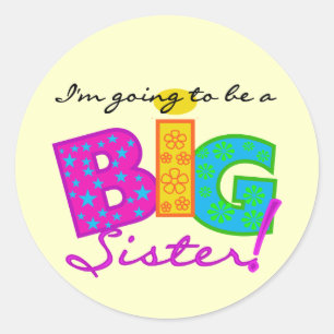 Sticker Rond Je vais être une grande soeur