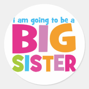 Sticker Rond Je vais être une grande soeur