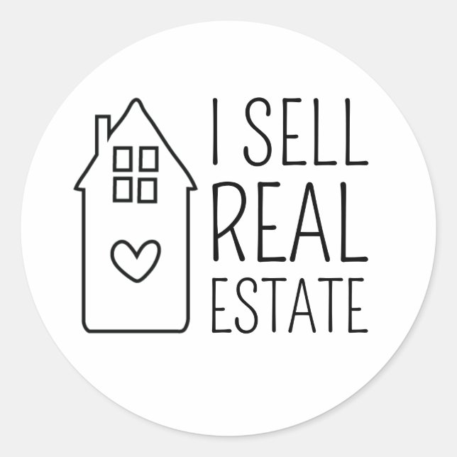 Sticker Rond Je Vends Maison Promotionnelle Immobilier (Devant)