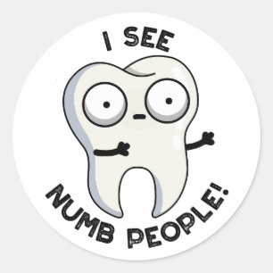 Sticker Rond Je Vois Les Gens Nombreux Drôle Jeu De Dents