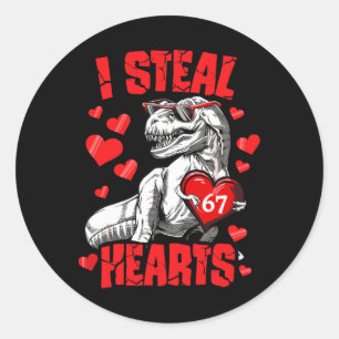 Sticker Rond Je vole 67 cœurs Saint-Valentin 67 Meme 6 7 T Re