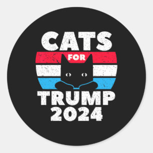 Sticker Rond Je vote des chats pour le débat électoral de Trump