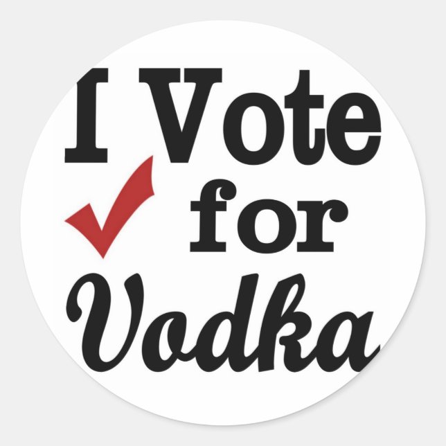 Sticker Rond Je vote pour la Vodka (Devant)