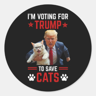 Sticker Rond Je vote pour Trump pour sauver les chats Trump 202