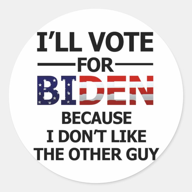 Sticker Rond Je voterai pour Biden (Devant)