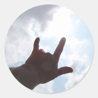 Sticker Rond JE VOUS AIME en langue des signes