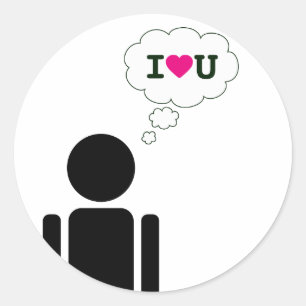 Sticker Rond je vous aime : mon bâton