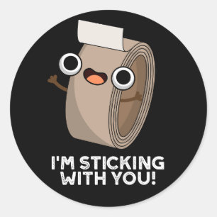 Sticker Rond Je vous chante avec Duct Tape Pun Dark BG
