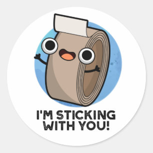 Sticker Rond Je vous chante avec un amusant pistolet à ruban