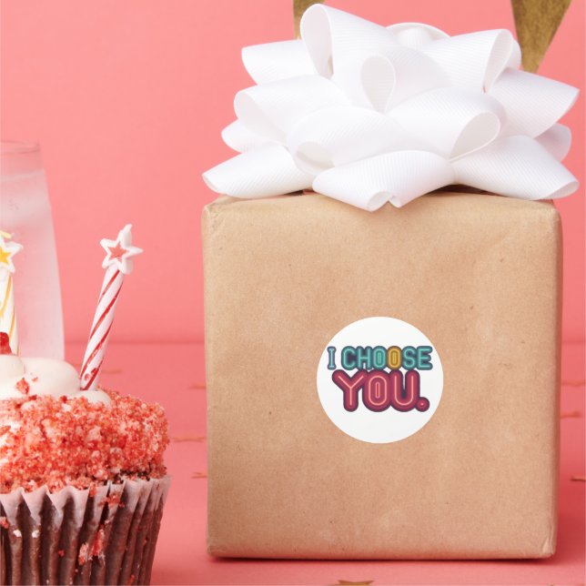 Sticker Rond "Je Vous Choisis." (Fête)