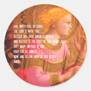 Sticker Rond Je vous salue, Marie pleine de grâce, le Seigneur 