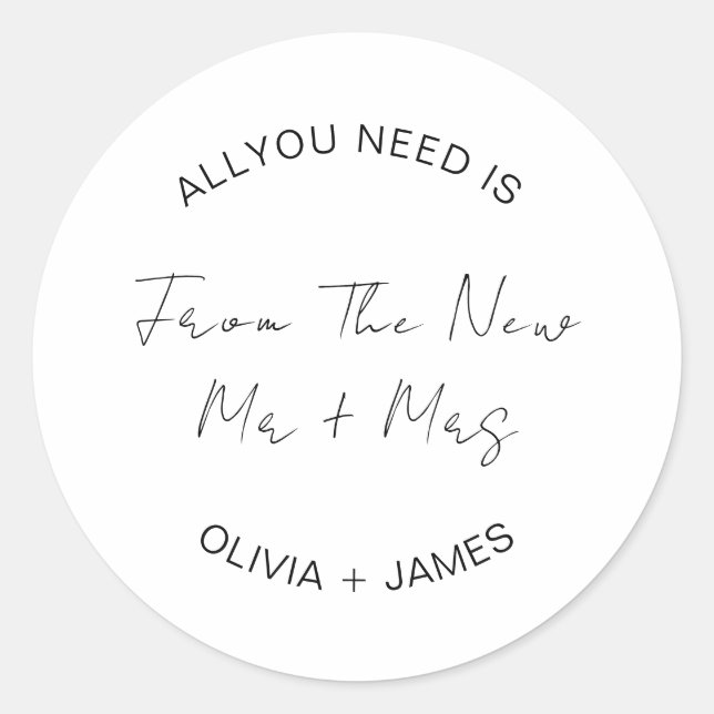 Sticker Rond Je Vous Souhaite Des Richesses Du Nouveau M. + Mme (Devant)