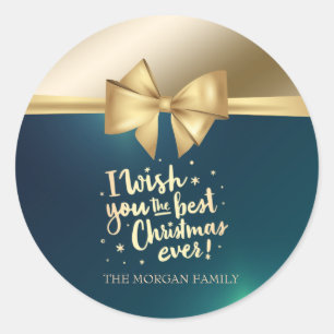 Sticker Rond Je vous souhaite le meilleur Noël jamais avec un a
