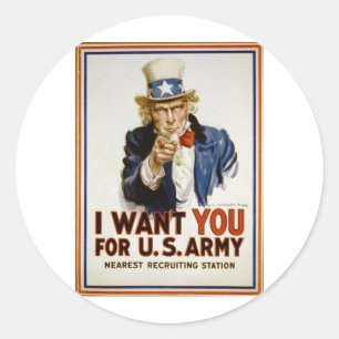 Sticker Rond Je vous souhaite pour l'armée américaine par Jam