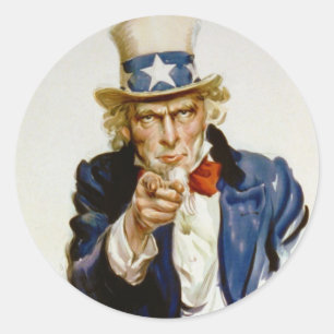 Sticker Rond Je vous veux pour l'armée américaine Par James