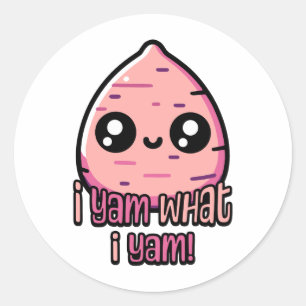 Sticker Rond Je Yam Ce Que Je Yam ! Cute Yam Pun
