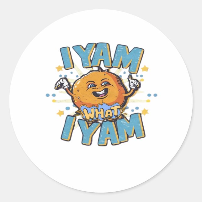 Sticker Rond Je Yam Ce Que Je Yam Design Classique Pour Thanksg (Devant)