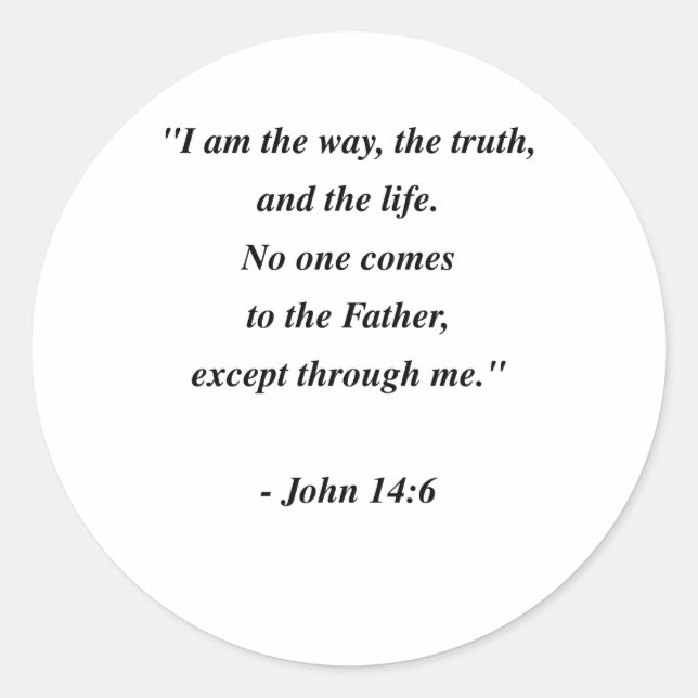 STICKER ROND JEAN 14:6 (Devant)