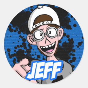 Sticker rond Jeff
