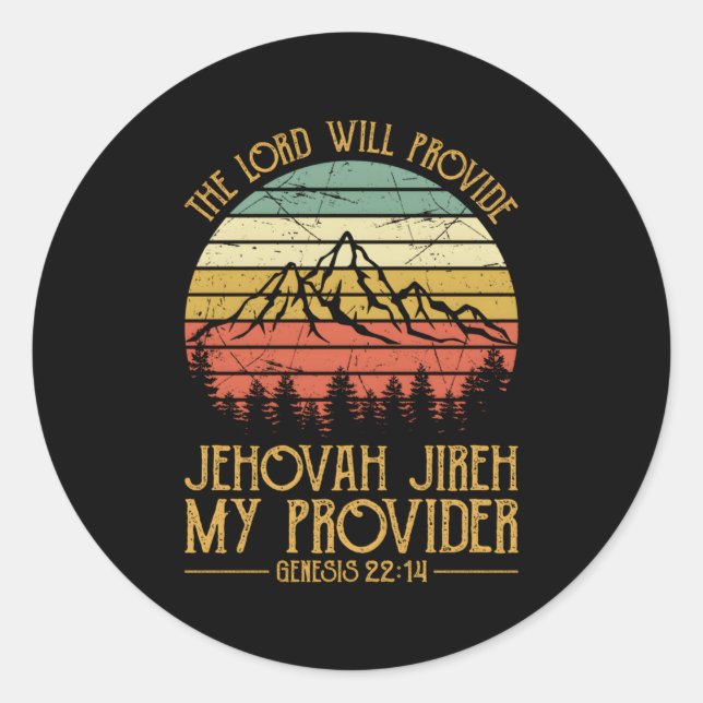 Sticker Rond Jehovah Jireh Mon Fournisseur S Chrétien (Devant)