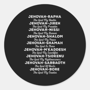 Sticker Rond Jéhovah-Rapha Noms De Dieu Chrétien