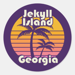 Sticker Rond Jekyll Island Beach Géorgie