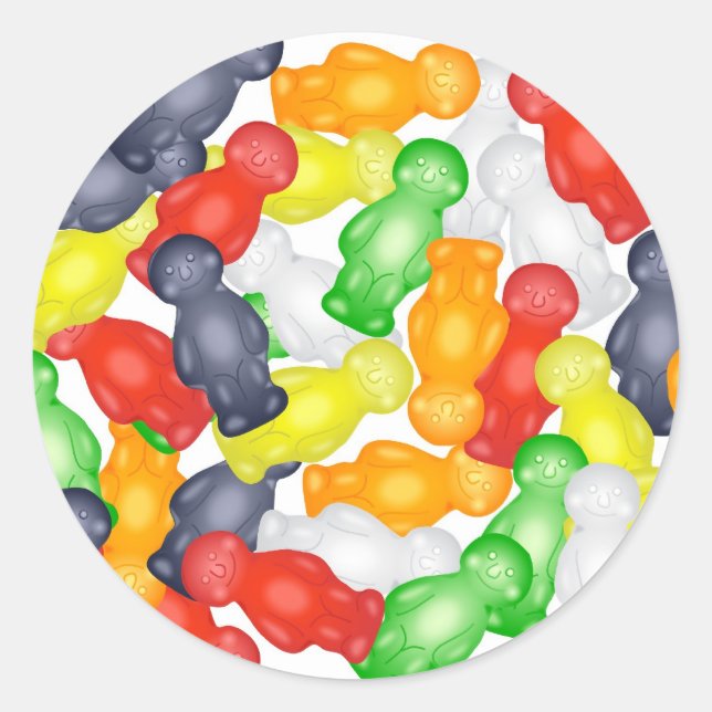 Sticker Rond Jelly Babies (Devant)