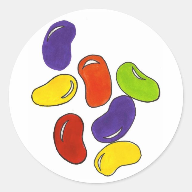 Sticker Rond Jelly Bean Easter Pride Rainbow Candy Jellybeans (Devant)