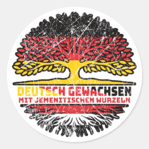 Sticker Rond Jemen Jemenitisch Deutsch Deutschland Baum Wurzel