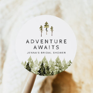 Sticker Rond JENNA Lavis Rustique Pin Sylvestre Enterrement de 