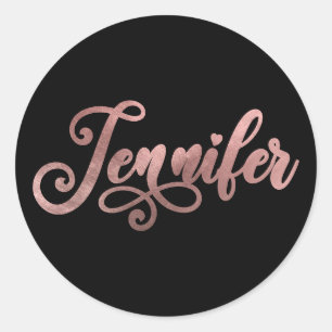 Sticker Rond Jennifer décorative Faux Rose Gold Ombre Foil