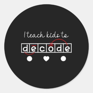 Sticker Rond J'Enseigne À Décoder La Science De La Lecture
