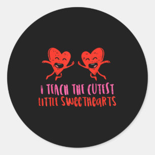 Sticker Rond J'enseigne aux petits coeurs les plus mignons Prof