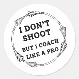 Sticker Rond J'enseigne comme un pro Papa au tir à l'arc