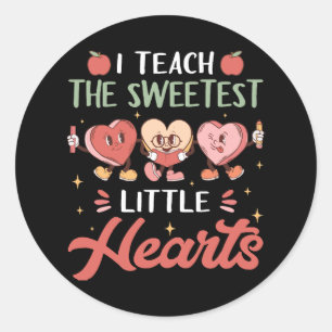 Sticker Rond J'Enseigne Le Petit Coeur Le Plus Doux