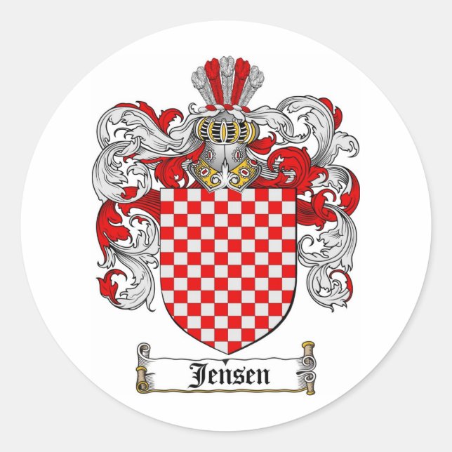 STICKER ROND JENSEN FAMILLE CREST - JENSEN COAT D'ARMES (Devant)