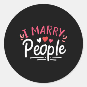 Sticker Rond J'Épouse Un Mariage  Ordonné Ministre