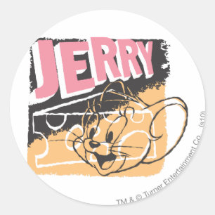 Sticker Rond Jerry Face au fromage