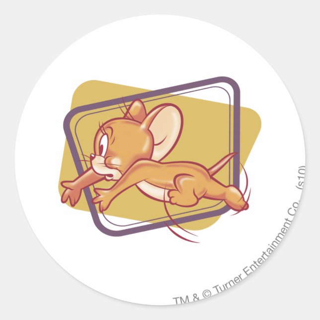 Sticker Rond Jerry Running Peur (Devant)
