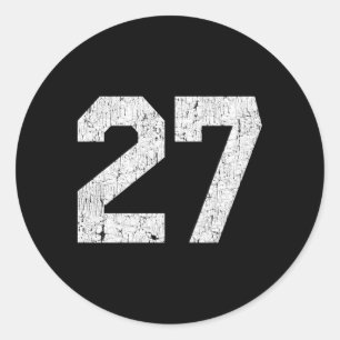 Sticker Rond Jersey Uniform Numéro 27 Sport de style sportif