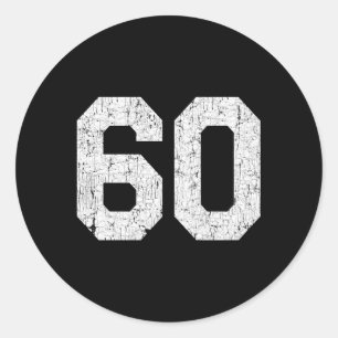 Sticker Rond Jersey Uniform Numéro 60 Sport de style sportif