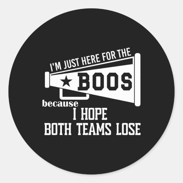 Sticker Rond J'Espère Que Les Deux Équipes Perdent Le Football  (Devant)