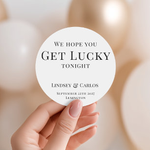 Sticker Rond J'espère que vous gagnerez à la loterie de mariage