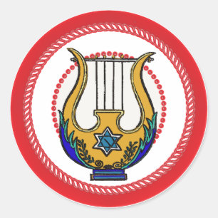 Sticker Rond Jesse Tree La harpe de David