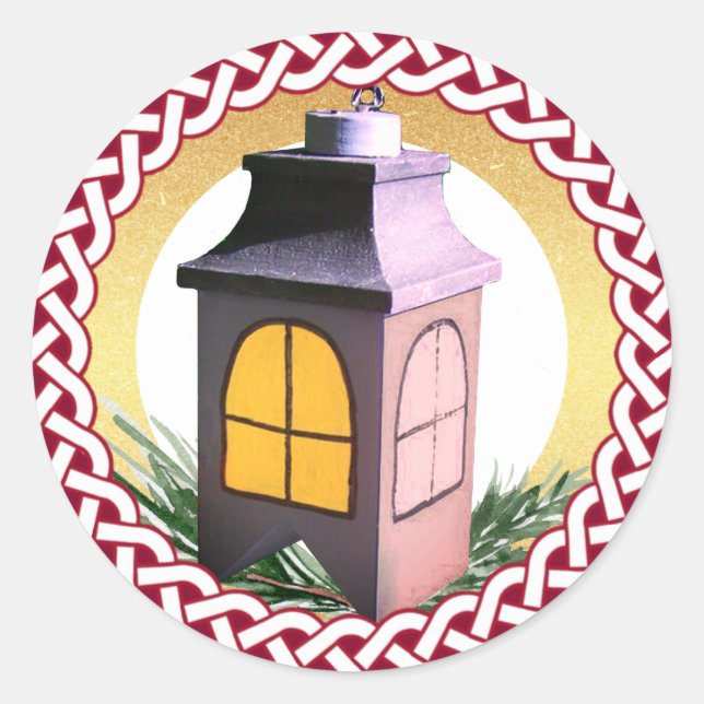 Sticker Rond Jesse Tree Watchman Lantern Day 16 Ornament (Devant)