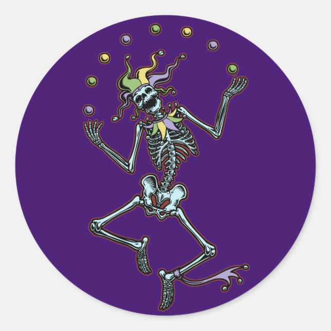 Sticker Rond Jester Skeleton (Devant)