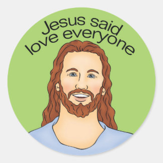 Sticker Rond Jésus a dit l'amour à tous