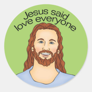 Sticker Rond Jésus a dit l'amour chacun